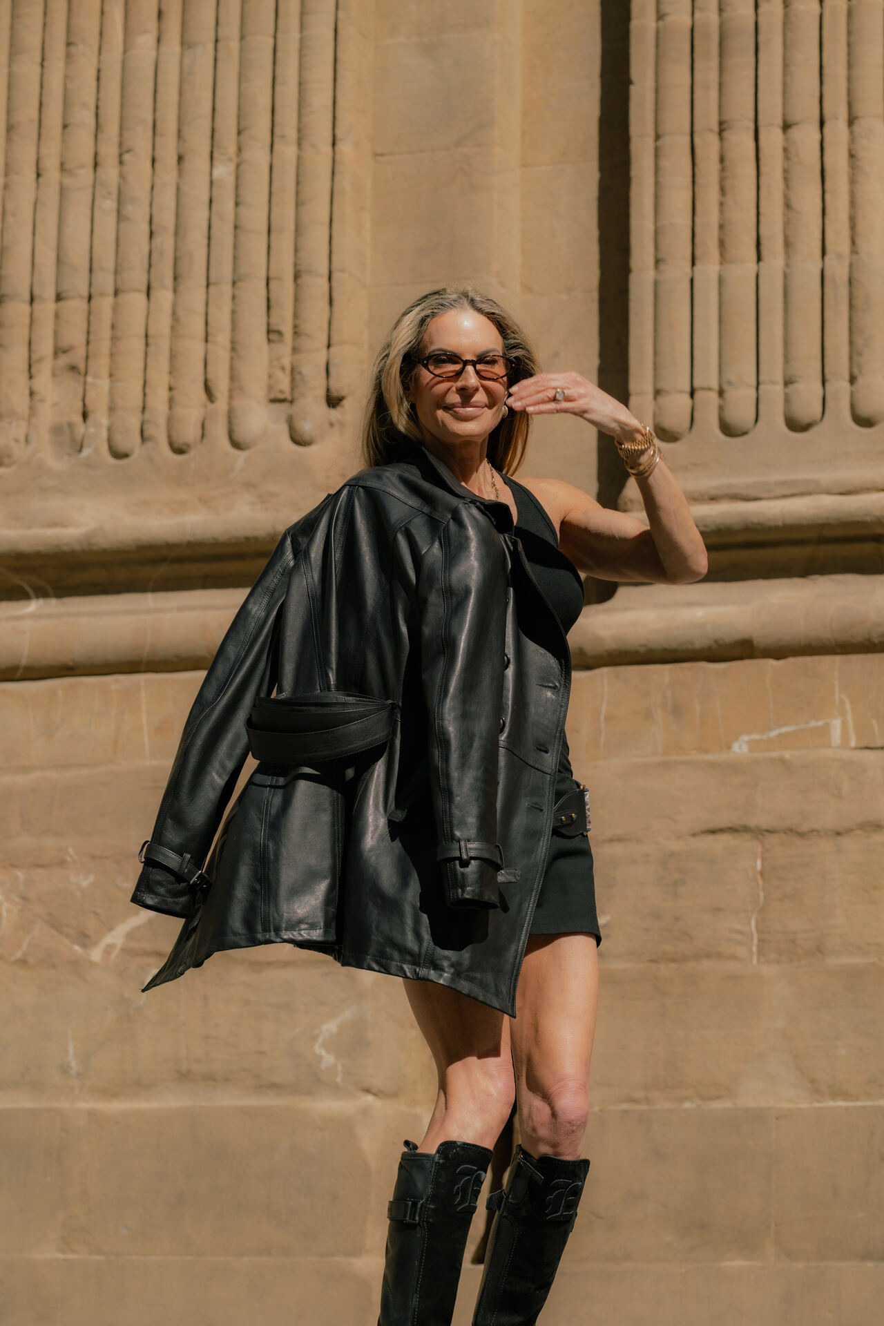 Riva Firenze women's leather jacket worn in Florence